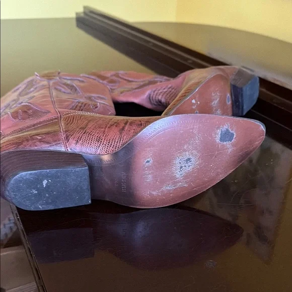 Brown Women’s Leather Western Cowboy Country Boots, 9.5M - Picture 9 of 12